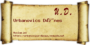 Urbanovics Dénes névjegykártya